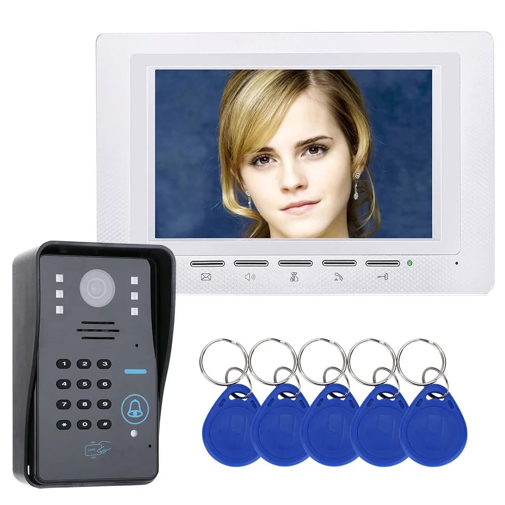 Sonnette d'interphone vidéo avec mot de passe RFID, caméra IR, système de contrôle d'accès de ligne 