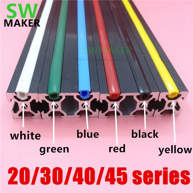 Joint plat de 10 mètres, 6mm/8mm/10mm, pour séries 20/30/40/45/50/60, profil en aluminium ue, couver