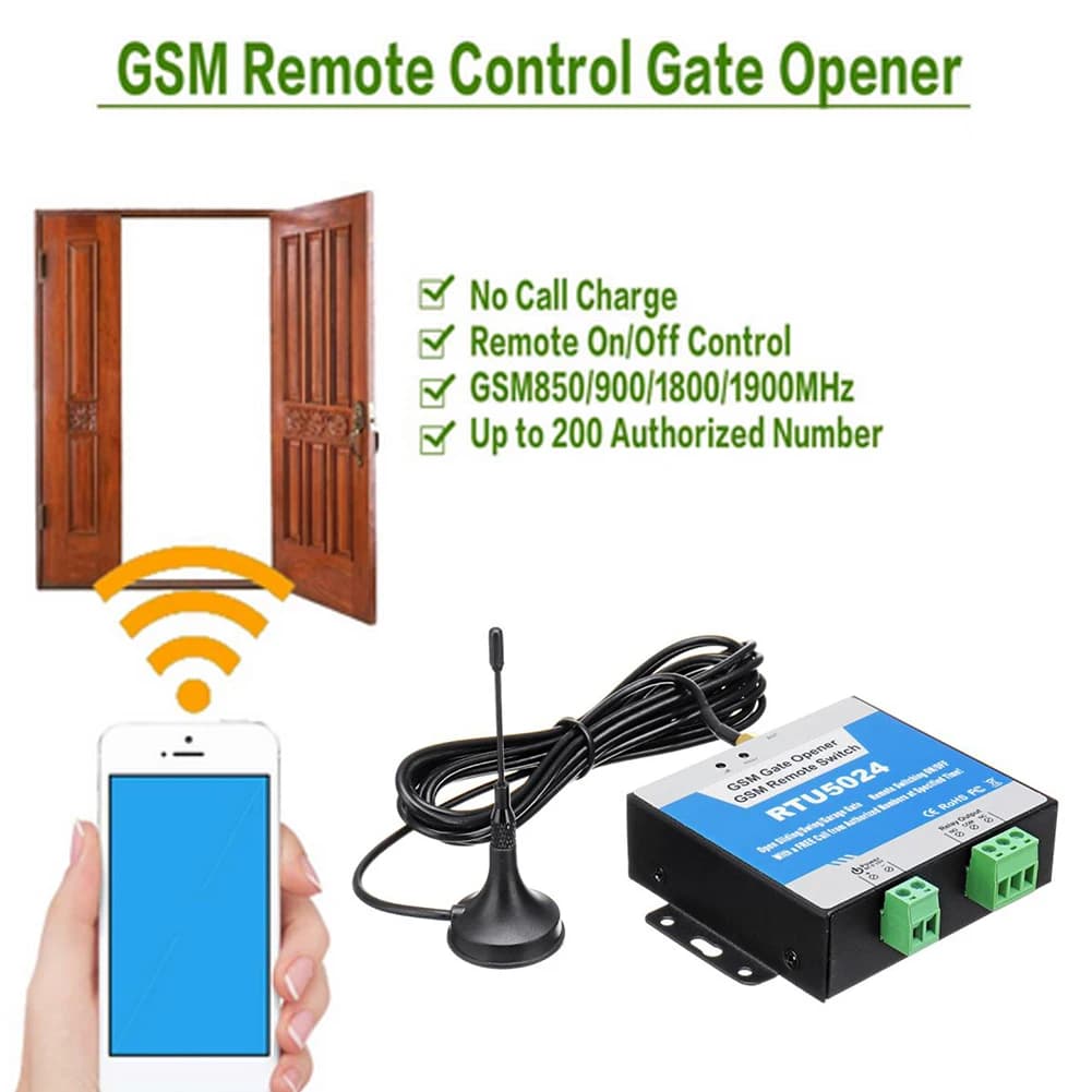 Module de contrôle GSM RTU5024 pour l'automatisation des portails, avec antenne longue, fonction app