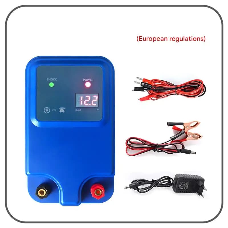 Électrificateur de clôture électrique 1.5J 10KM, chargeur de clôture OEM, contrôleur agricole Portab