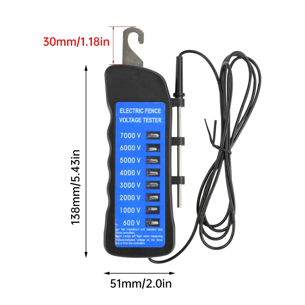 Voltmètre de clôture électrique, testeur de clôture, compteur de tension, jardin, cheval, bétail, pa