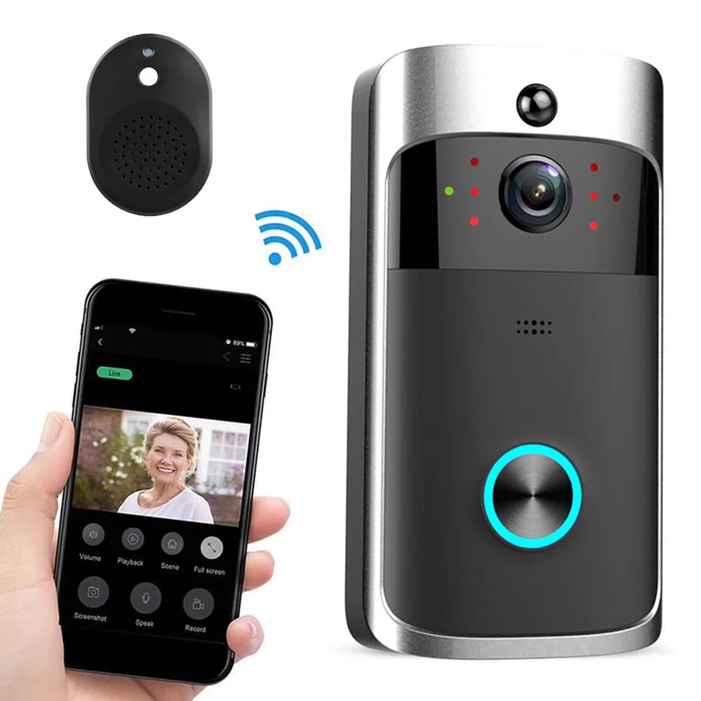 V5 vidéo sonnette intelligente sans fil WiFi sécurité porte cloche visuel HD à distance moniteur à d