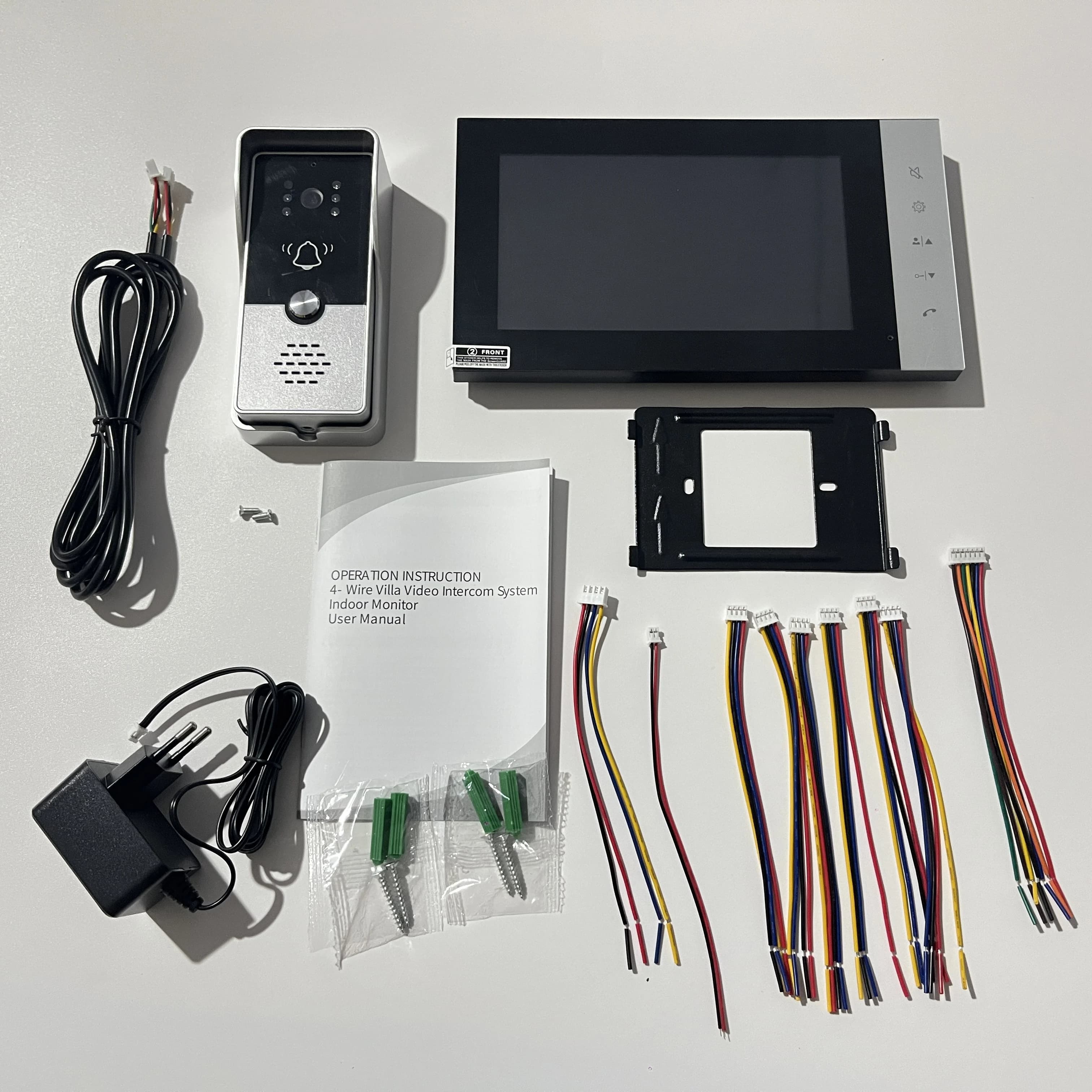 Interphone vidéo filaire 4 fils 7 pouces avec déverrouillage, surveillance et interphone bidirection