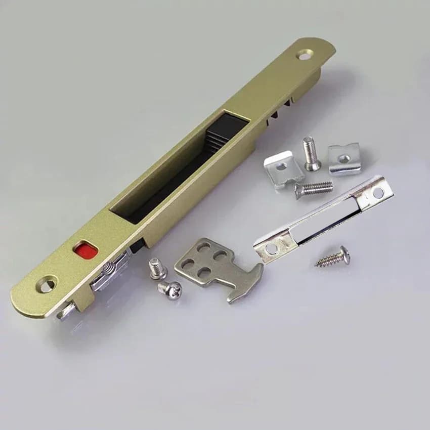 Serrure à mortaise pour porte coulissante, en alliage d'aluminium, crochet pour porte coulissante et