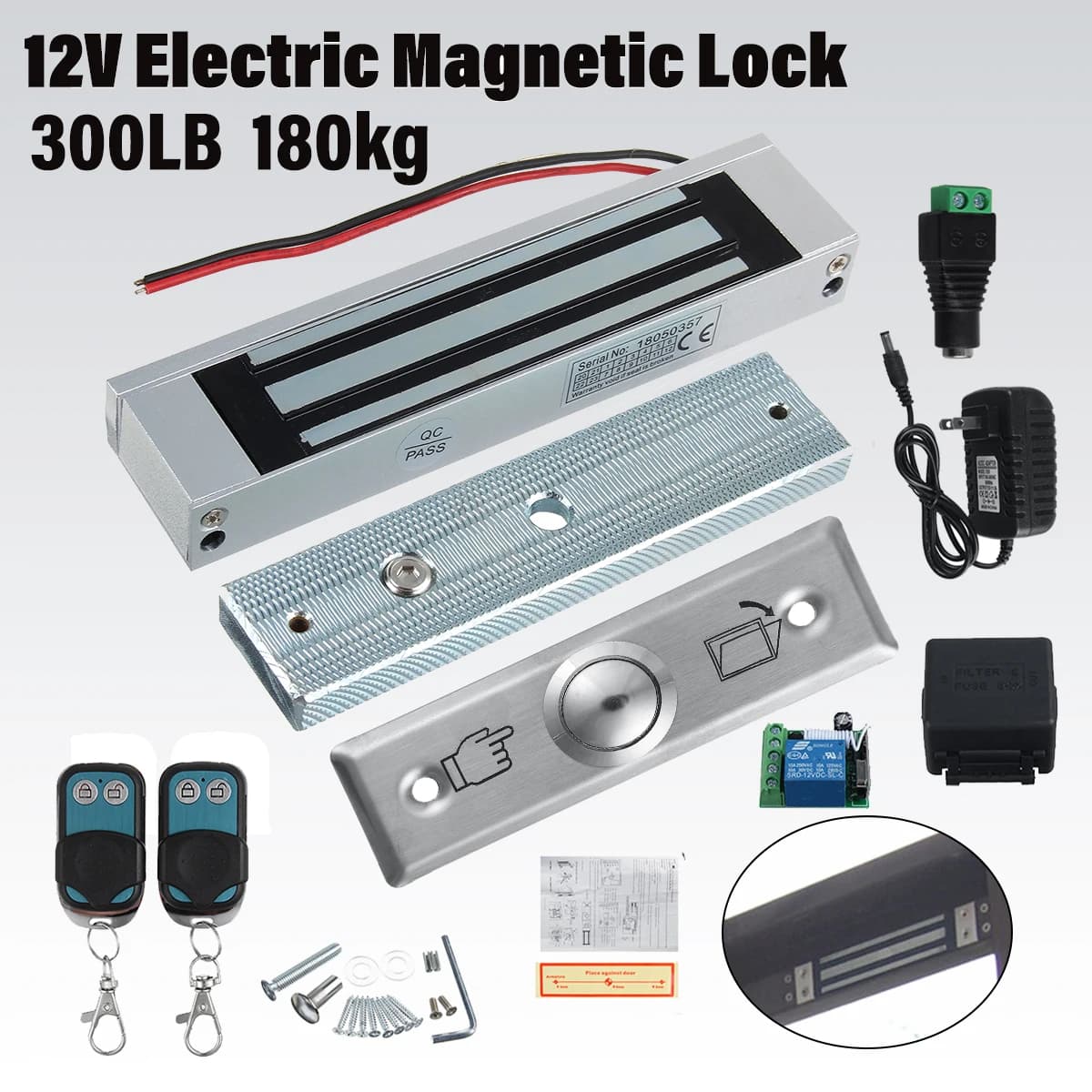 Ouvre-porte à serrure magnétique électrique, 1 ensemble, Force de maintien d'aspiration, accès d'ent