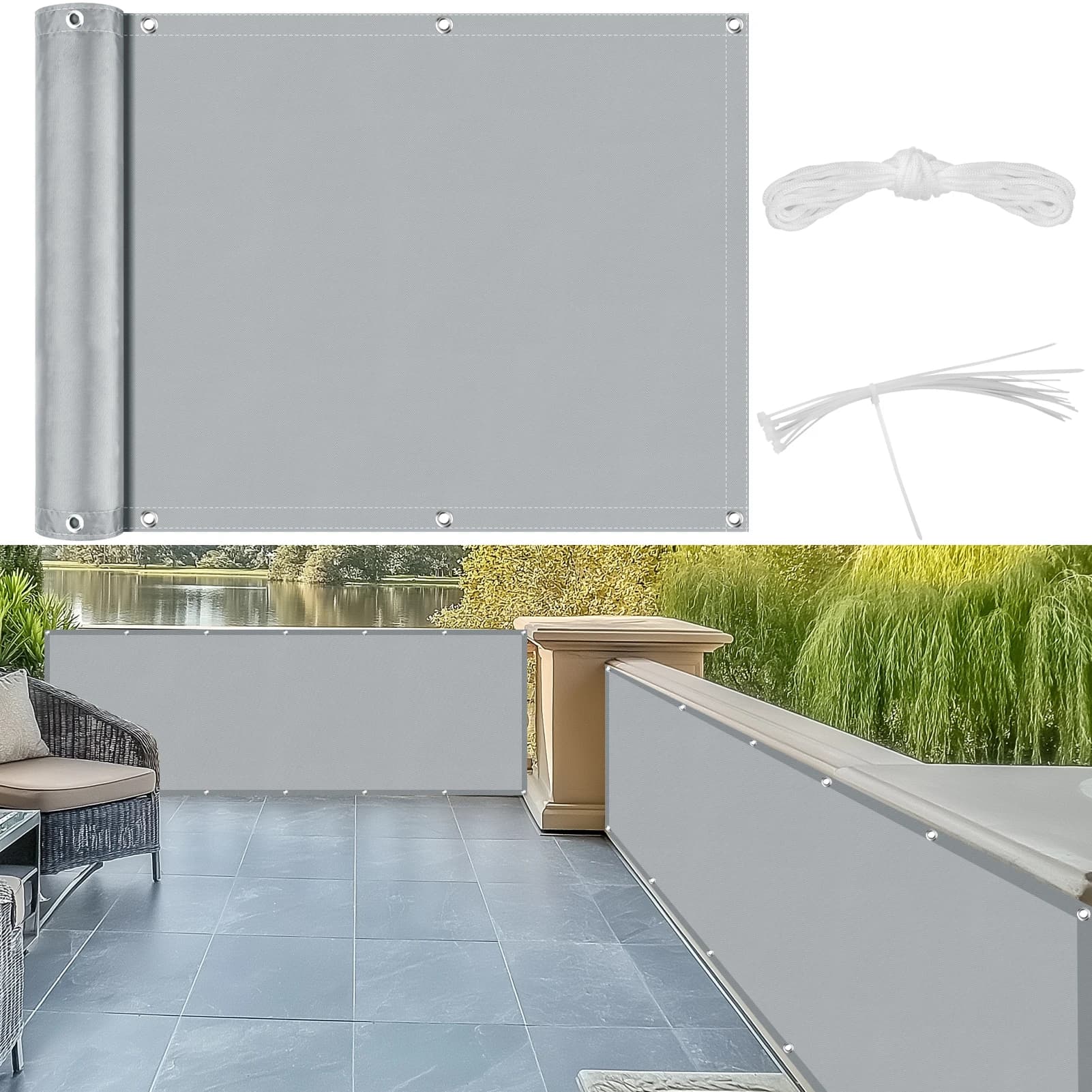 Écran d'intimité pour balcon 3/5/6M, pour appartements, couverture de clôture, pare-vent, résistant 