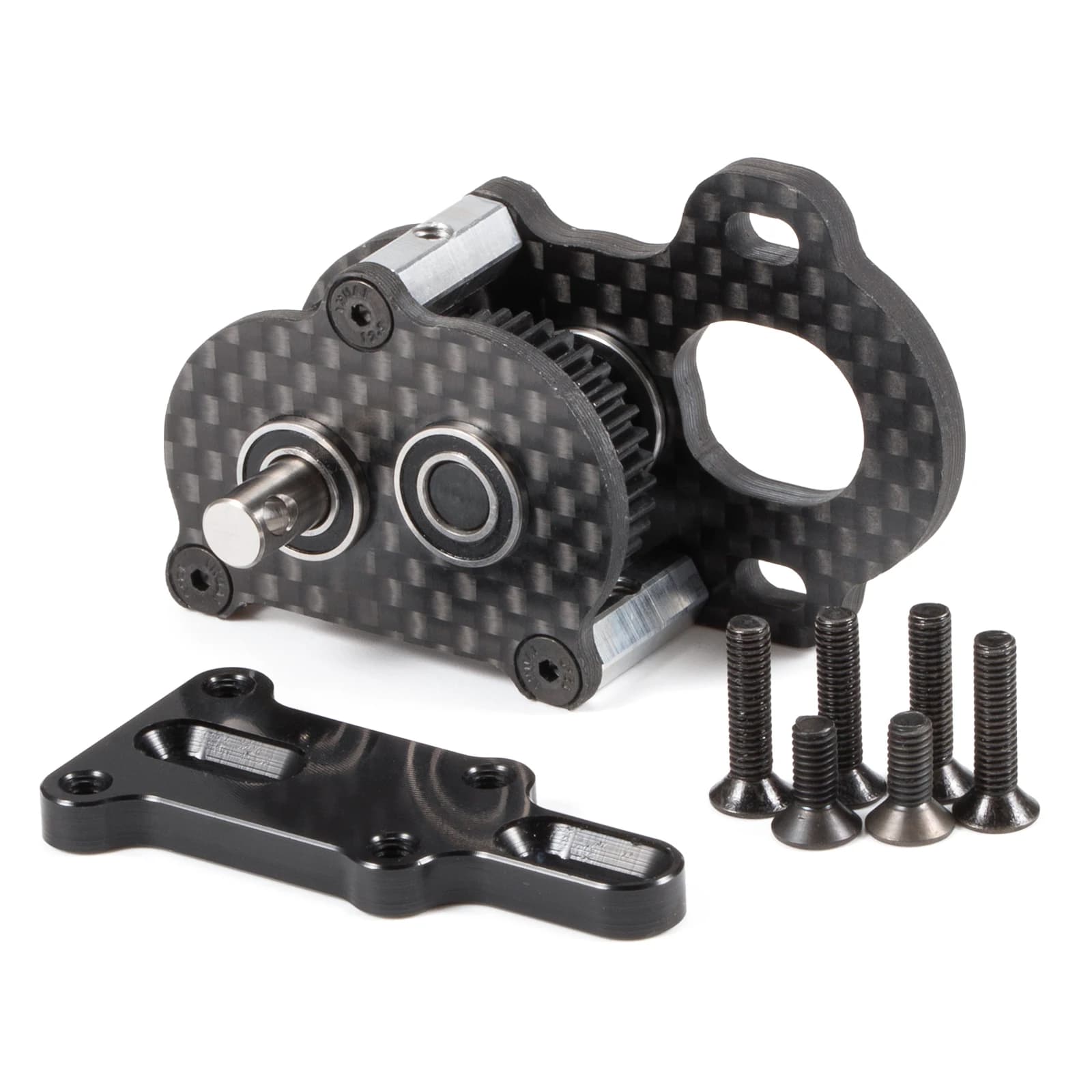 Transmission de portail ultralégère 48P 29g, petit boîte de vitesses en carbone noir pour châssis LC