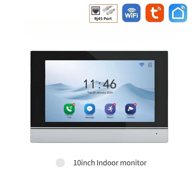TUYA-Interphone vidéo avec écran tactile, sonnette filaire POE, Wi-Fi sans fil, contrôle d'accès RFI