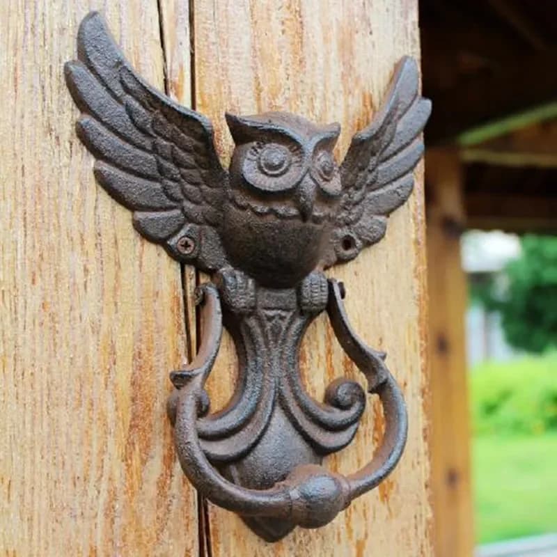 Owl Gate Knock – poignée de porte Antique en fonte américaine, artisanat, poignée de porte de cour, 