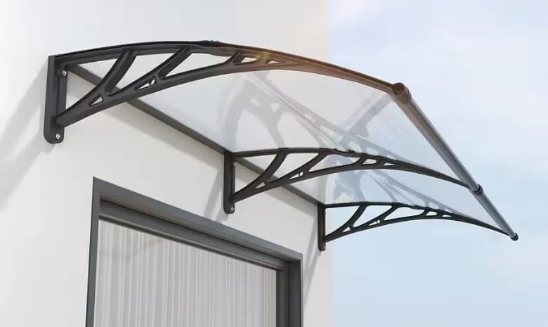 Grand auvent en polycarbonate pour entrées; Auvents et abris de protection contre la pluie et la nei