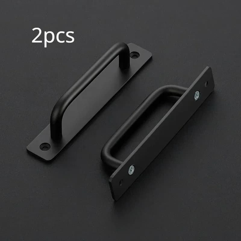 Poignées de porte de grange 2 pièces, poignée de porte coulissante, poignées d'armoire noires, poign