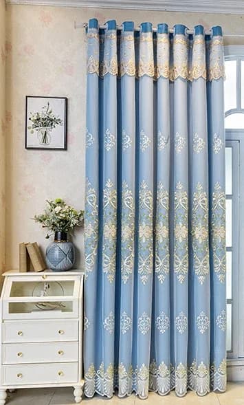 Rideaux occultants complets pour salon, salle à manger, chambre à coucher, tissu de gaze brodé Doubl
