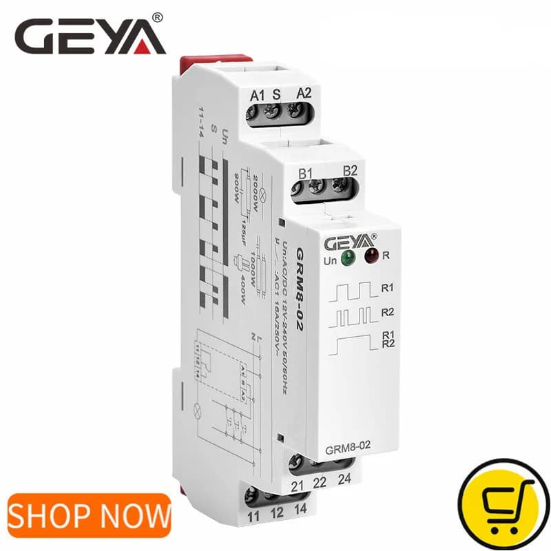 GEYA GRM8 relais de verrouillage relais de mémoire SPDT 16A relais de pas AC230V ou AC/DC12-240V rel