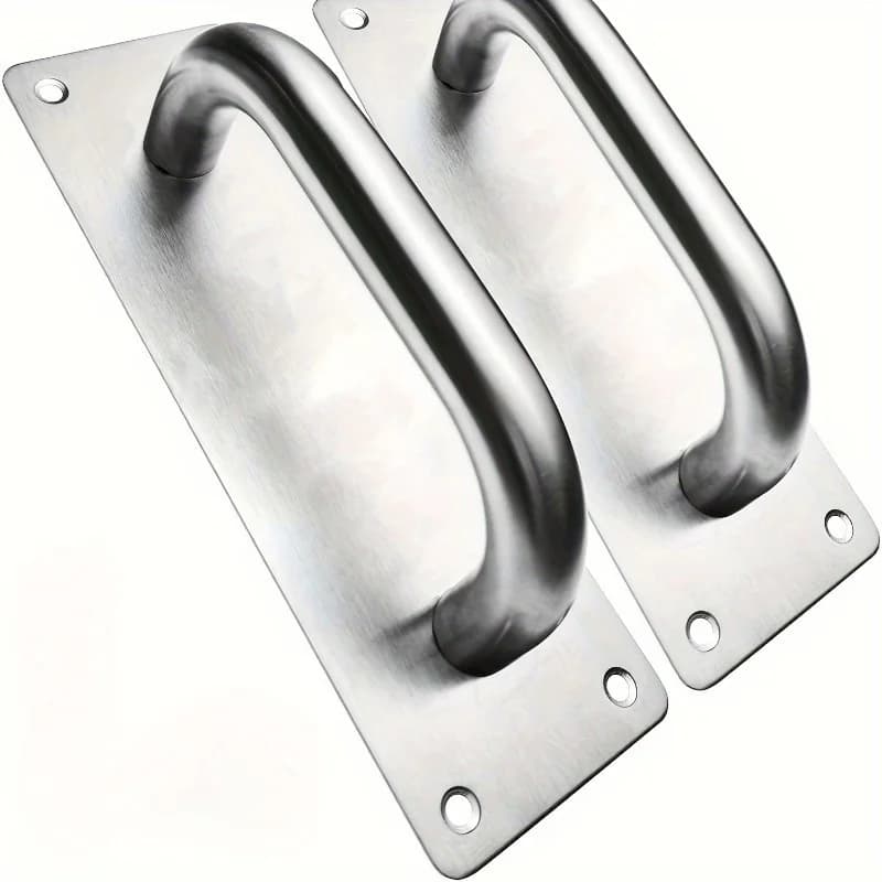 Poignée de porte coulissante de Style moderne, support en acier inoxydable argenté, placard de grang