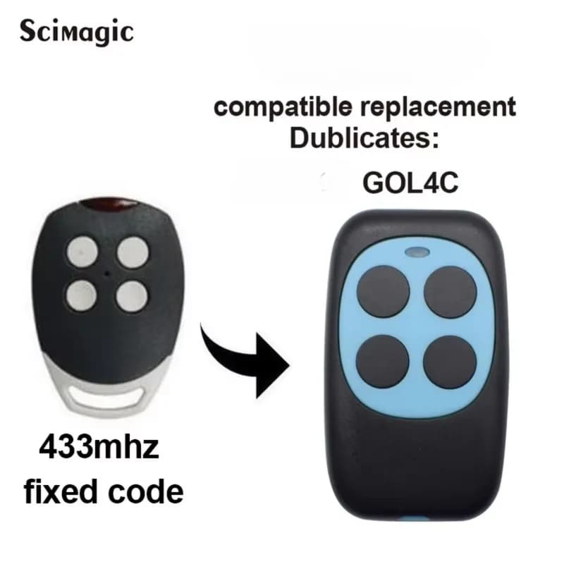 Télécommande pour ouvre-porte de garage BIXLS2 BIXLP2 GOL4 BIXLG4 433MHz, code roulant et code fixe 