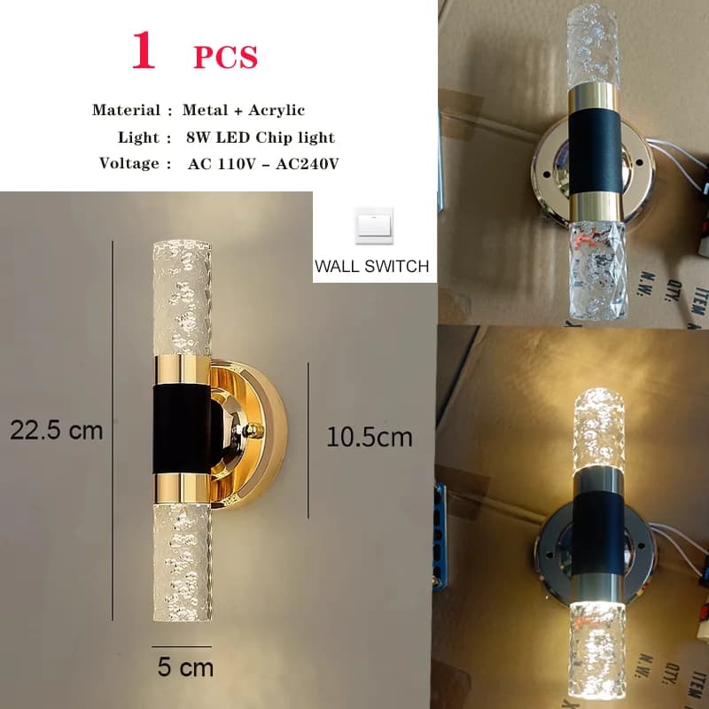 salle de bain Lampes de vanité dorées pour miroir, appliques murales modernes, abat-jour pour chambr
