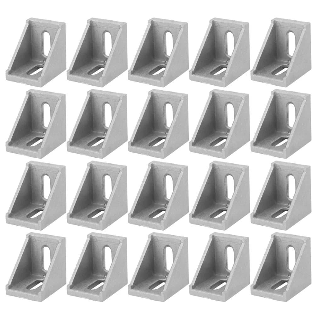 Support d'invite d'angle en aluminium, angle droit, type L, profilé en aluminium 3030, 2 trous, 20 p