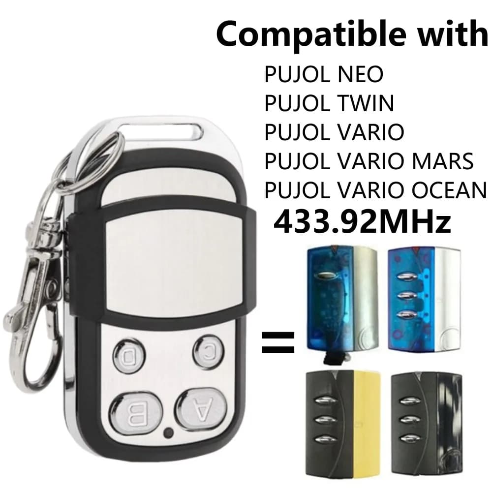 Télécommande de Garage PUJOL Compatible avec PUJOL VARIO MARS OCEAN MARTE P215 NEO TWIN 433.92MHz Co