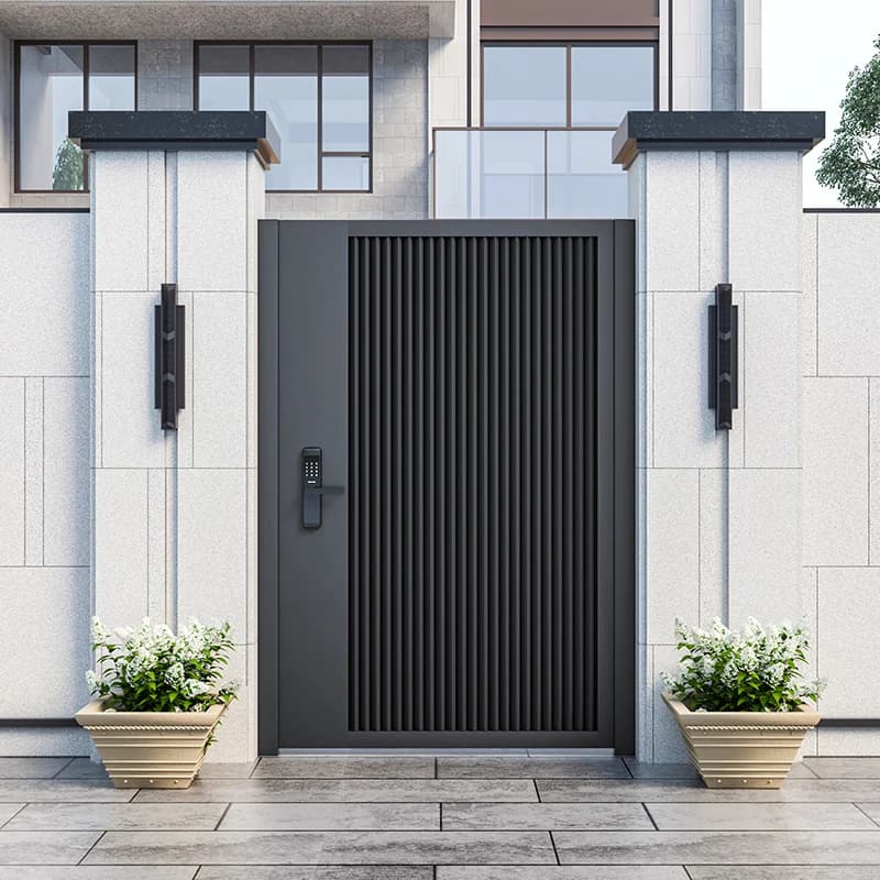 Porte de cour en alliage d'aluminium, porte d'entrée de jardin de villa, clôture extérieure, porte d