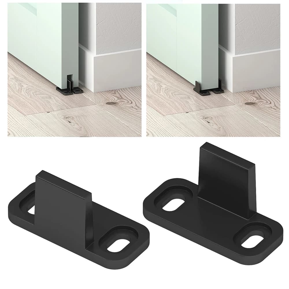 Guides de sol pour porte de grange coulissante, 2 pièces, Guides de porte de placard, matériel de so