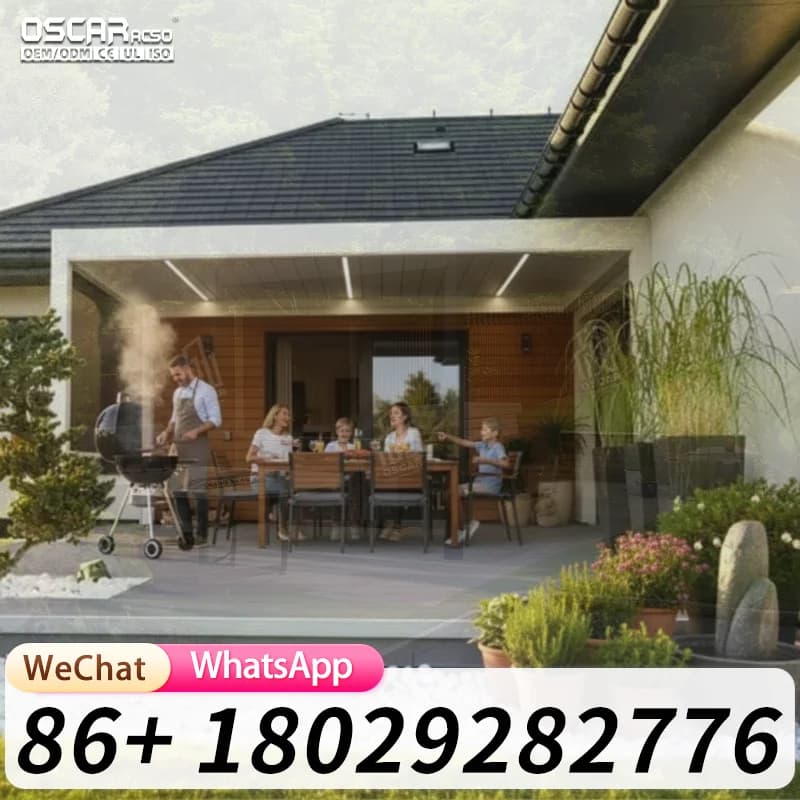 Pergola et structure de pavillon motorisées, extérieures, étanches, en aluminium, pour jardin, patio