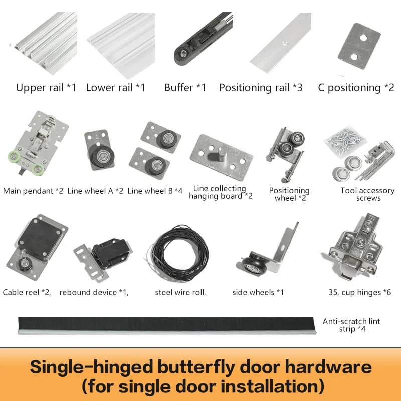 Quincaillerie de porte papillon à poussoir en acier inoxydable pour placard et armoire, avec mécanis