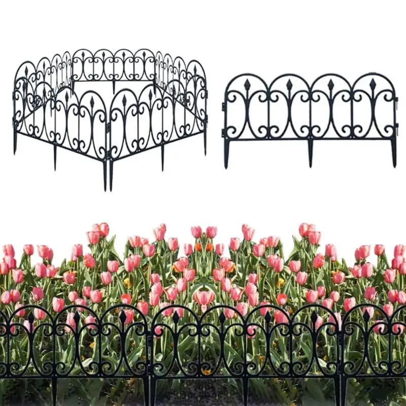 Clôture décorative de jardin, bordure en fil métallique antirouille pour extérieur, pliable, pour am