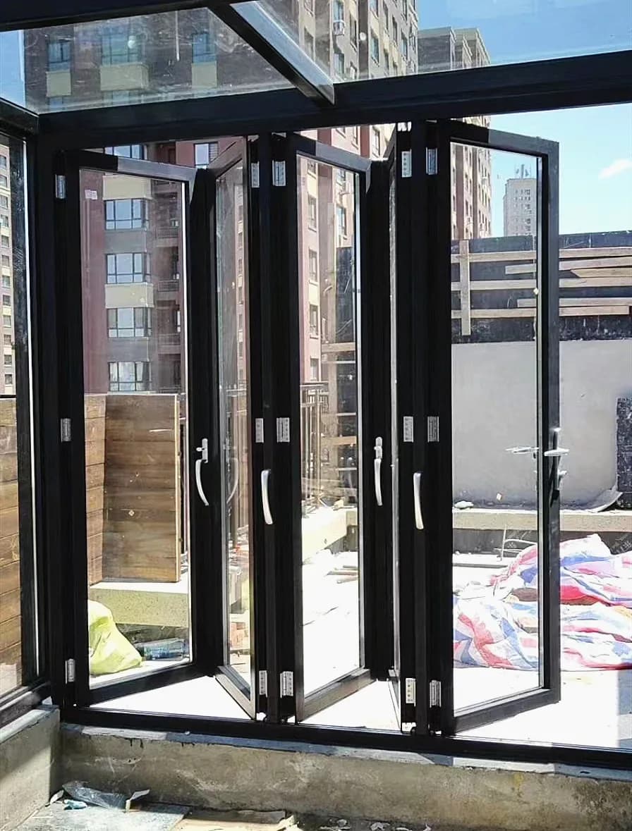 Porte coulissante extérieure personnalisable, porte pliante pour patio, portes de balcon, porte acco