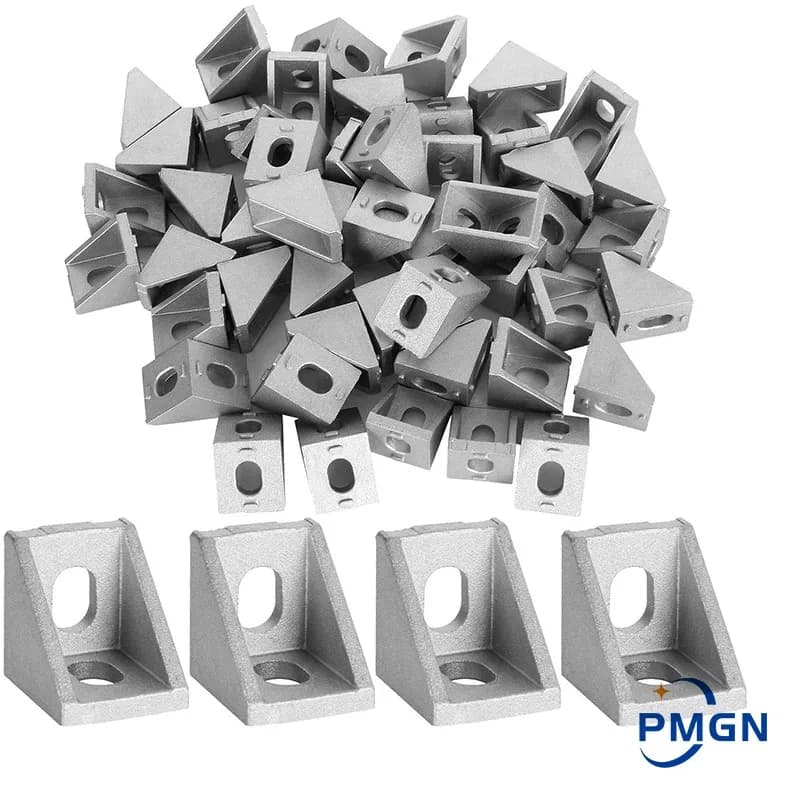 Support d'invite d'angle d'extrusion d'aluminium, angle droit, fente en T, attelle de joint pour pro