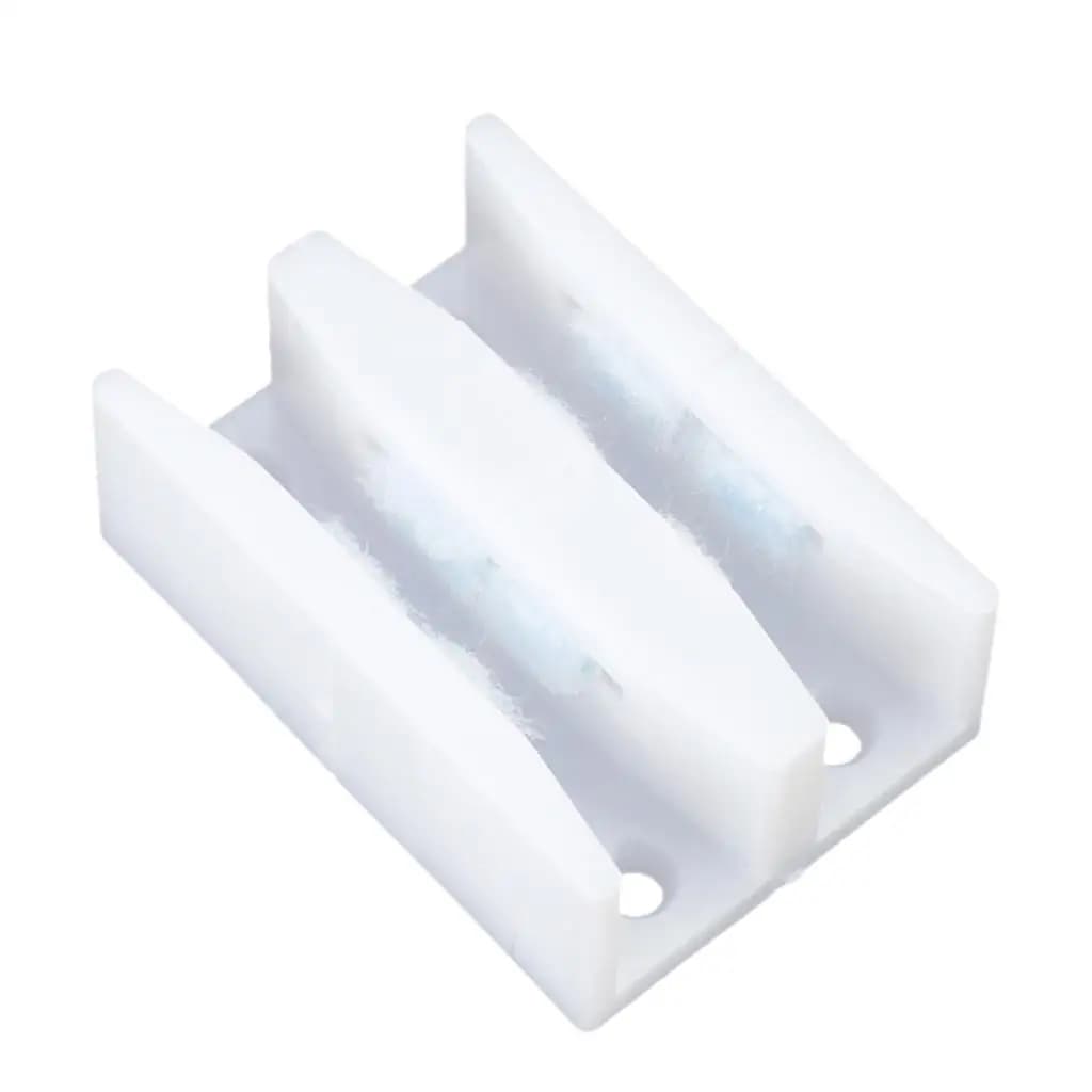 Guide de sol pour porte coulissante en verre en plastique, blanc, 67x46x23 mm