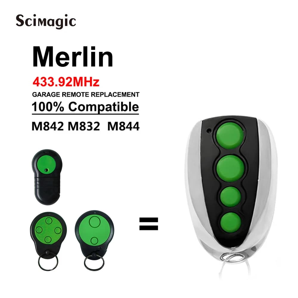 Merlin M842 M844 M832 M230T M430R télécommande de porte 433.92MHz Code roulant ouvre-porte de Garage