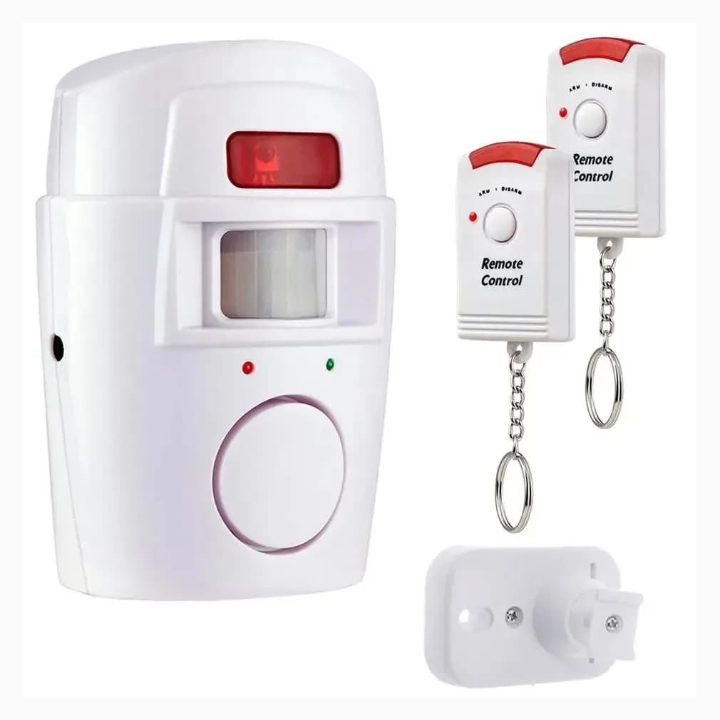 Détecteur de mouvement PIR sans fil, alarme avec 2 télécommandes, porte fenêtre pour maison, hangar,