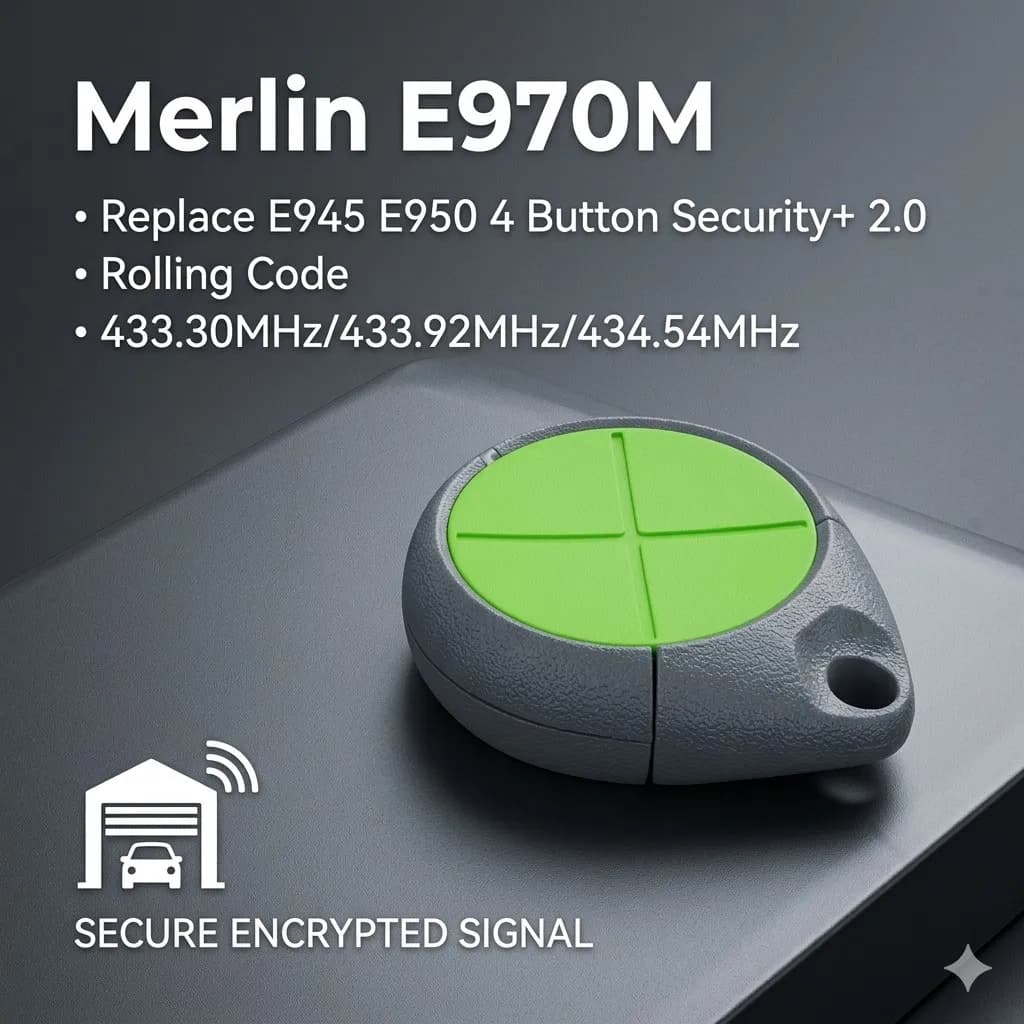 Pour Merlin E970M Security+ 2.0 MGS300 MGA300 MGS400 MGS500 MGS1000 HC100ML HC300ML HC400ML Opérateur d'ouverture de porte de garage à enroulement