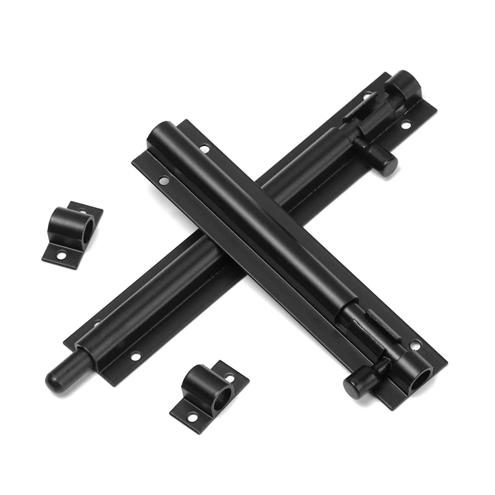 Loquet de porte en alliage d'aluminium noir et argent