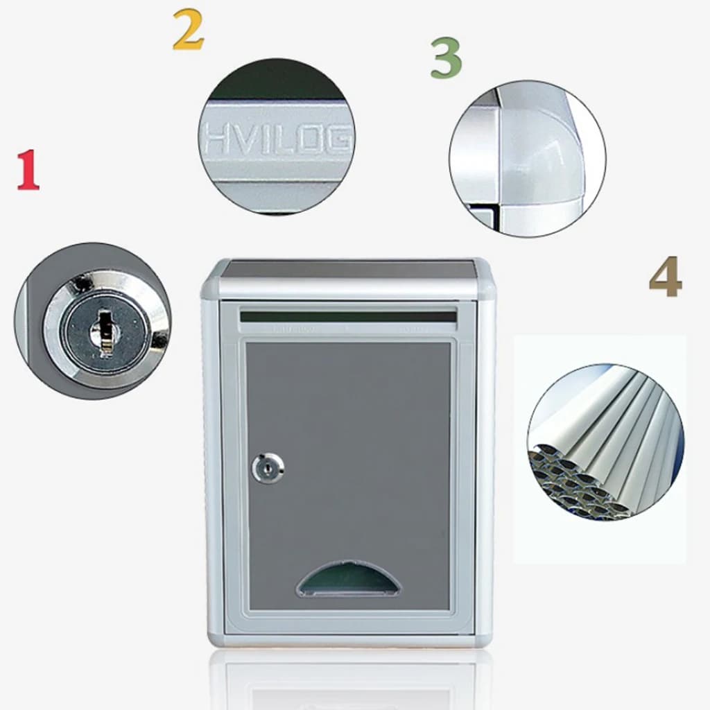 Boîte aux lettres murale en alliage d'aluminium