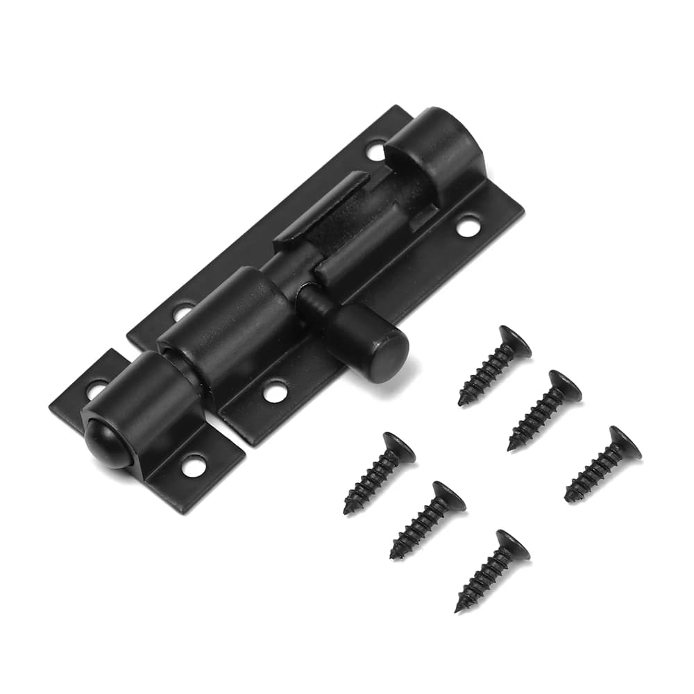 Loquet de porte en alliage d'aluminium noir et argent
