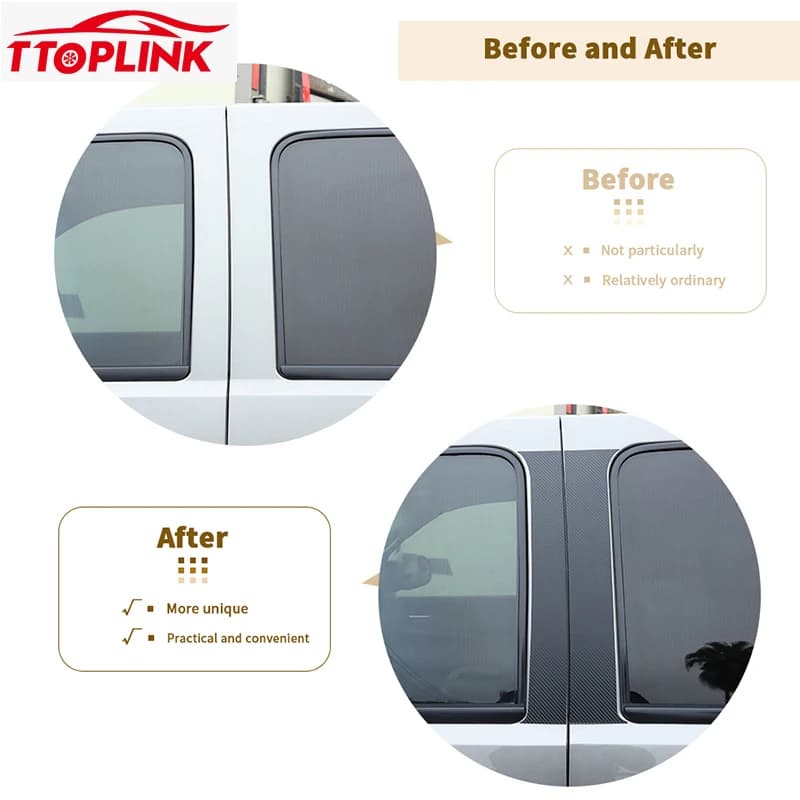 TTOPLINK PVC fibre de carbone fenêtre extérieure Center pilier autocollant décoration couverture pour Chevy Avalanche 2007-2013 accessoires de voiture