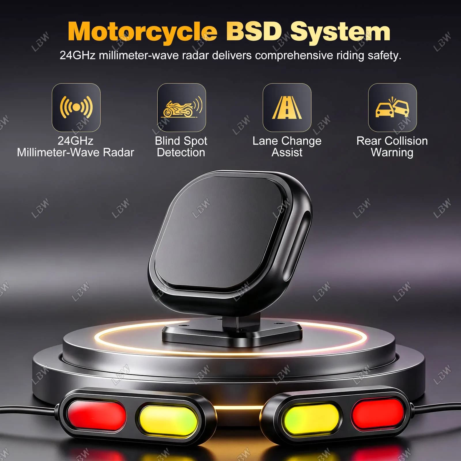 Radar de surveillance d'angle mort pour moto BSD01 24 GHz