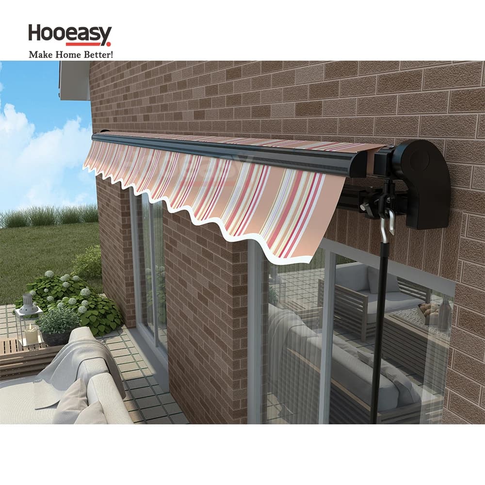 Auvent rétractable, cadre en aluminium, toile PU, stores de fenêtre extérieurs, auvent imperméable, auvent motorisé pour la maison