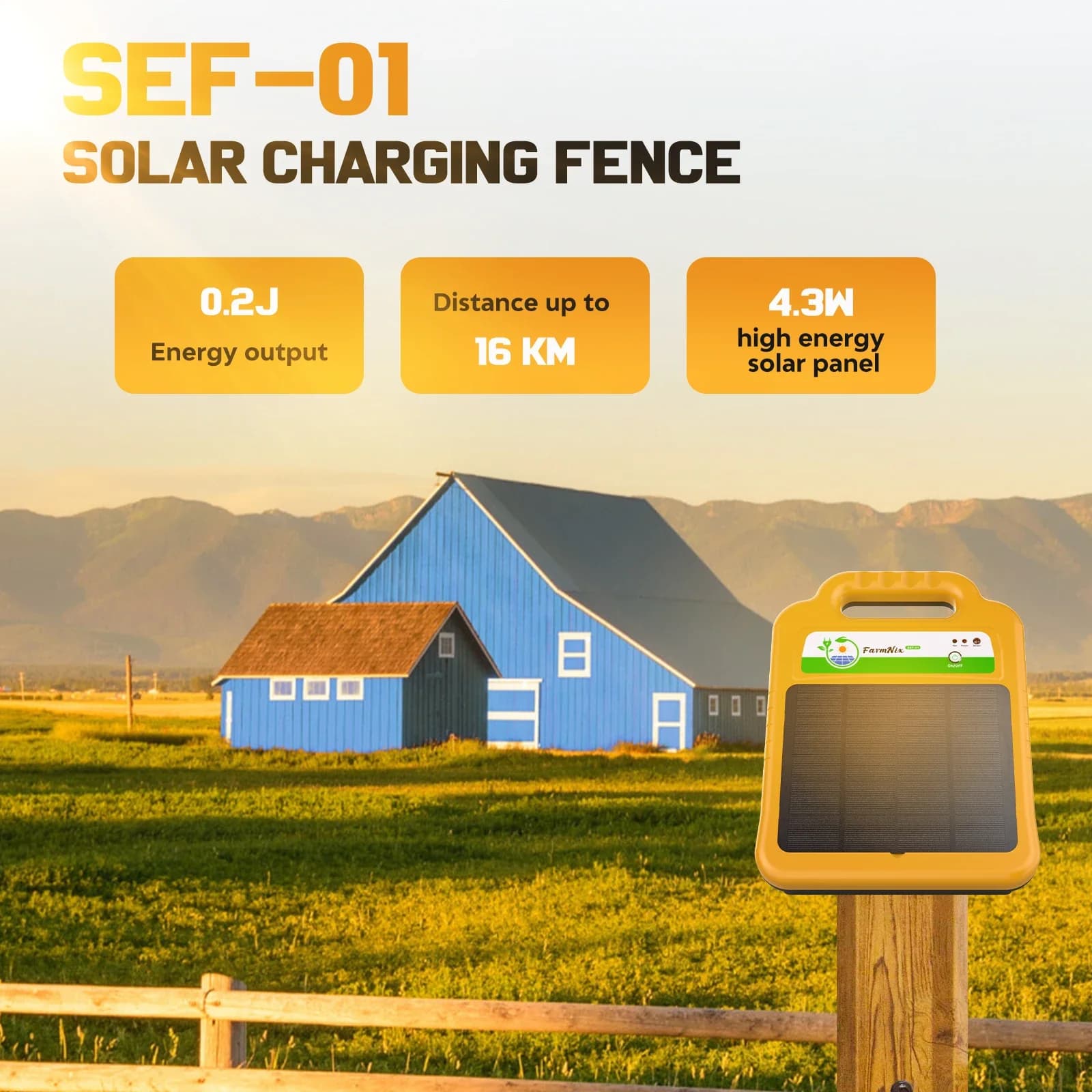 Électrificateur de clôture électrique solaire