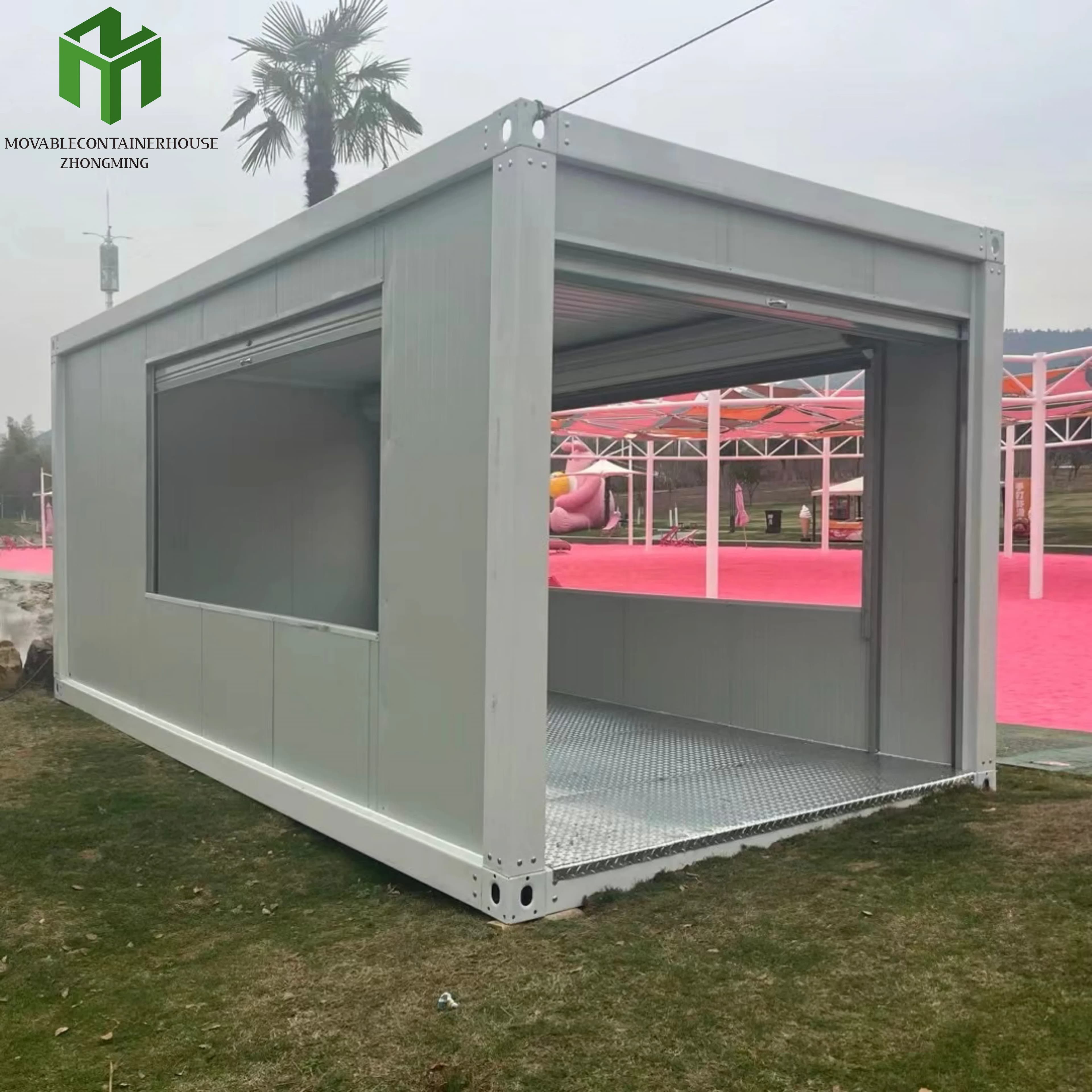 Avec porte roulante résidentielle pour magasins, hangar à outils résidentiels, salle de Garage préfabriquée, conteneur de 20 pieds, maison Mobile