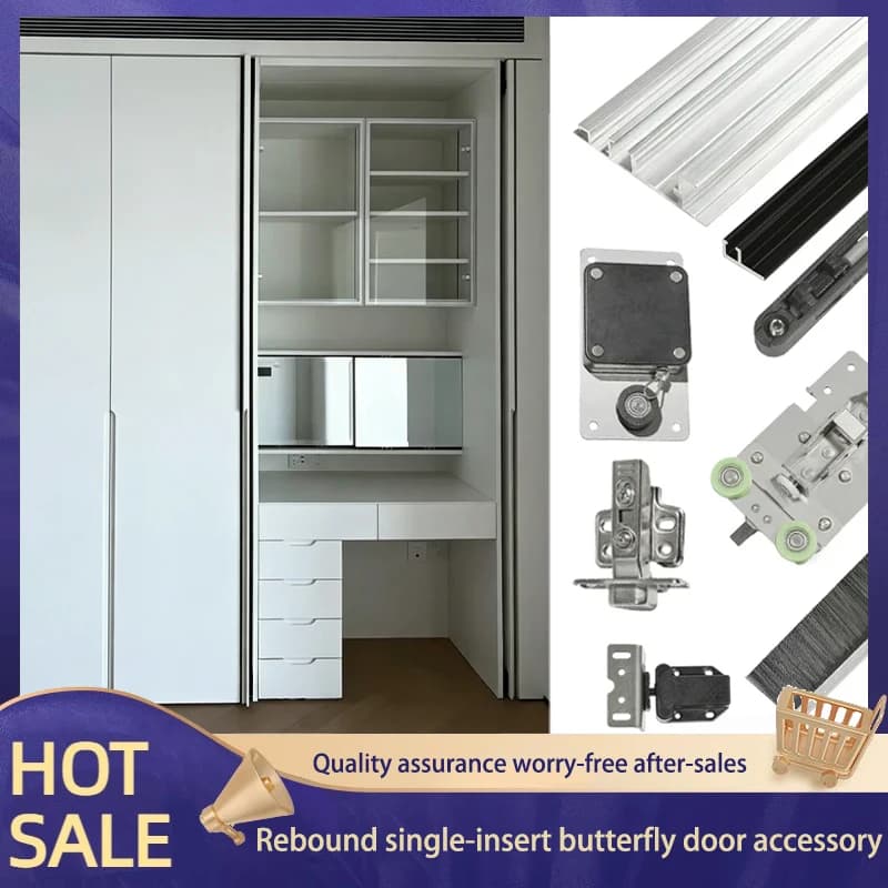 Quincaillerie de porte papillon à poussoir en acier inoxydable pour placard et armoire