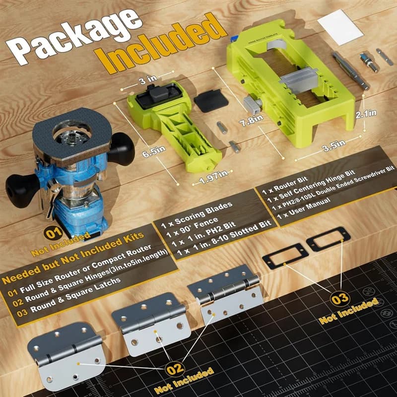 Kit d'installation de charnière et de loquet de porte