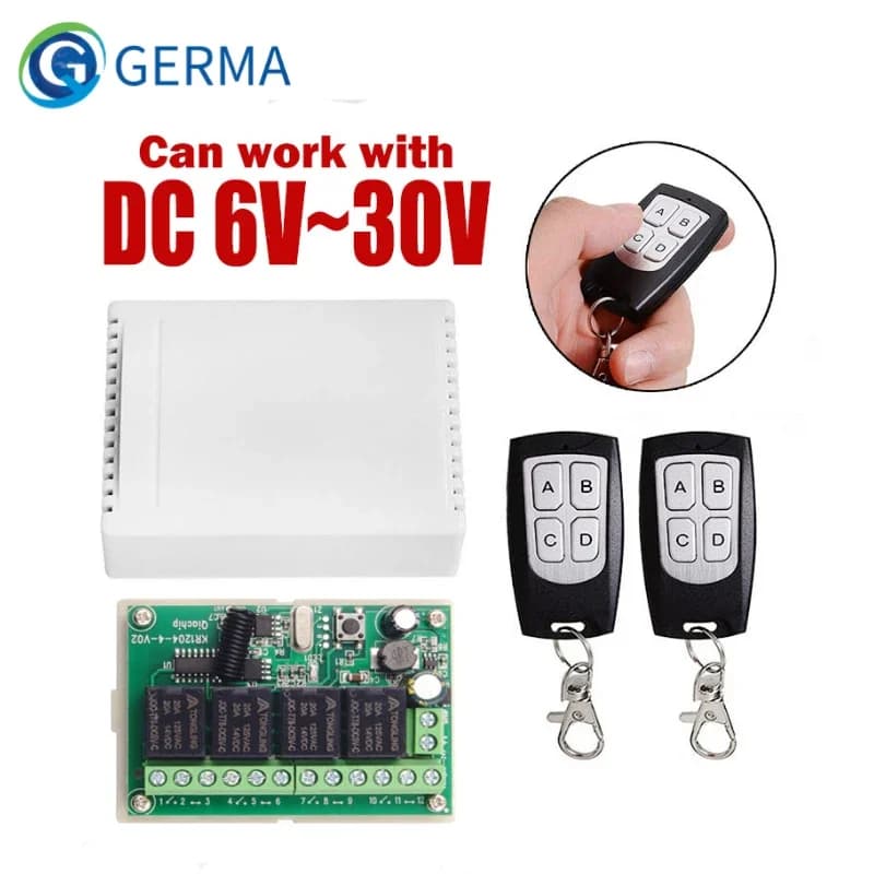 GERMA – transmetteur RF EV1527 à 4 canaux et télécommandes 433Mhz