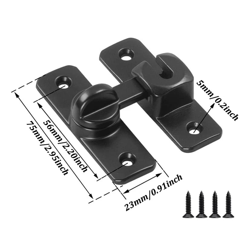 Boulons de porte coulissante à 90 degrés