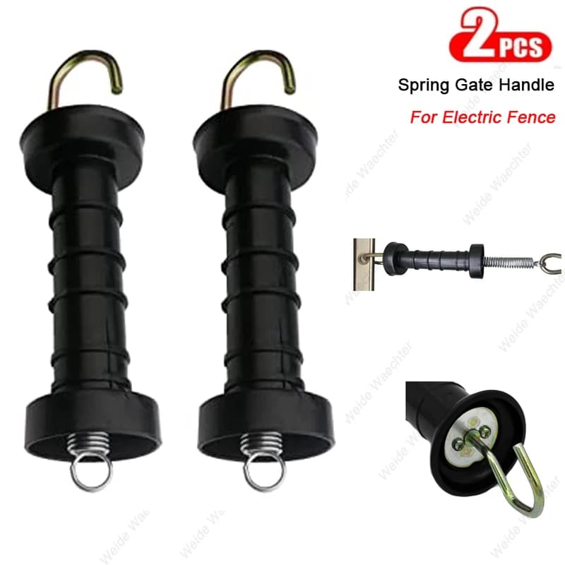 2 pièces en plastique clôture électrique porte poignée ressort pour ferme Animal sauvage singe bétail jardin système
