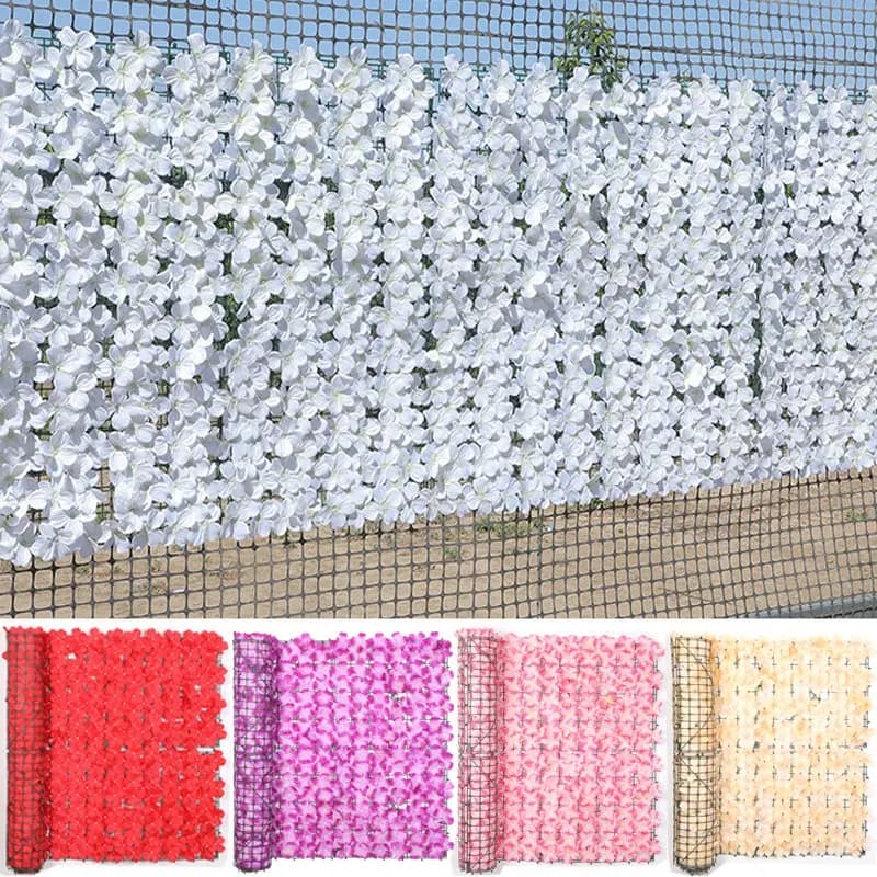 Mur de haie de fleurs artificielles
