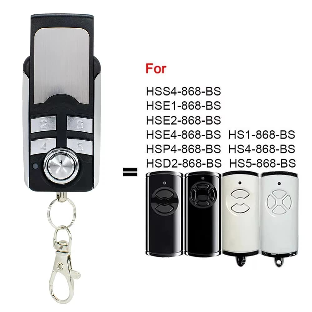 Télécommande de garage pour HS1-868-BS HS4-868-BS HS5-868-BS HSE1-868-BS HSE2-868-BS HSE4-868-BS HSP4-868-BS HSD2-868-BS HSS4-868-BS 868