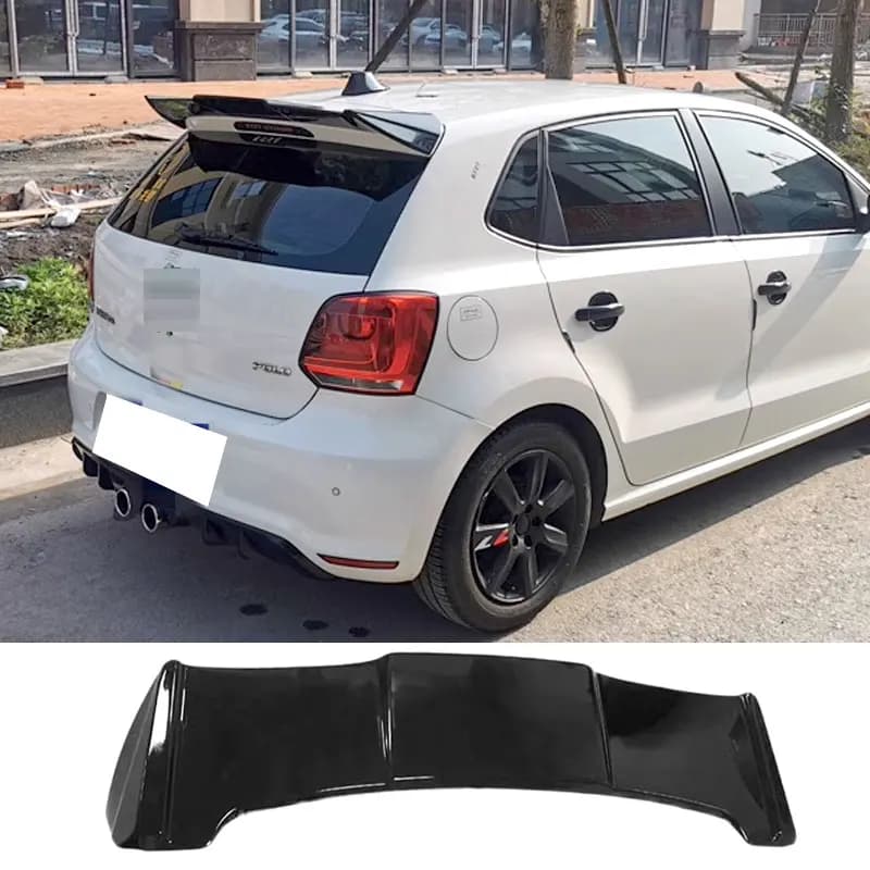 Aile arrière pour Volkswagen POLO Spomicrophone URA, arrière 2011 à 2023, 4 portes, noir, accessoires d'aileron de queue de voiture