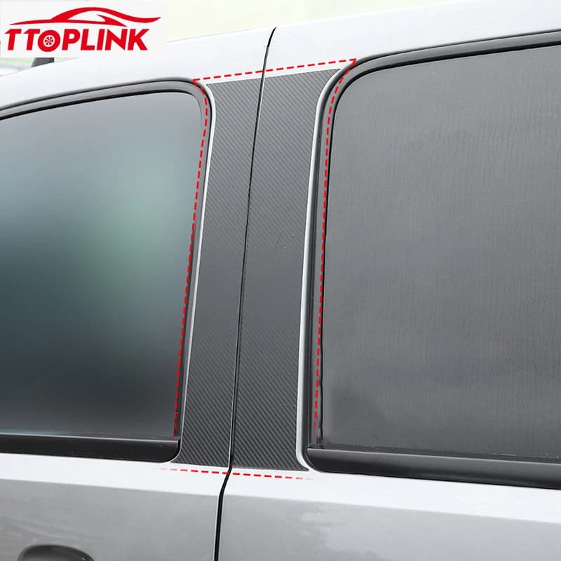 TTOPLINK PVC fibre de carbone fenêtre extérieure Center pilier autocollant décoration couverture pour Chevy Avalanche 2007-2013 accessoires de voiture